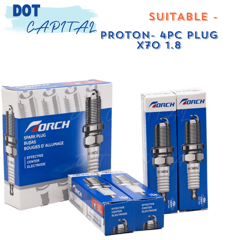 (1 ชุด = 4 ชิ้น) หัวเทียนTORCH ปลายคู่อิริเดียม /PROTON X70 1.8 *K8RTIP