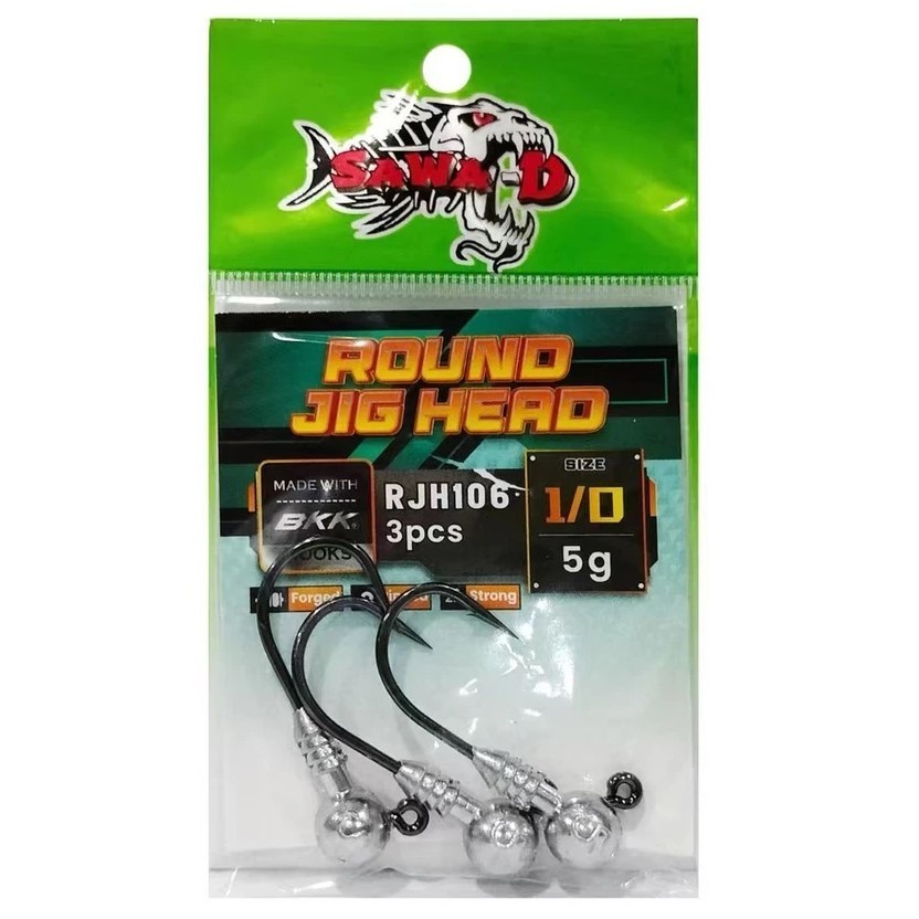 [Hai Wang] Sawa-D Round Jig Head BKK Hooks RJH106 5g/7g Fishing Hook Cangkuk Pancing