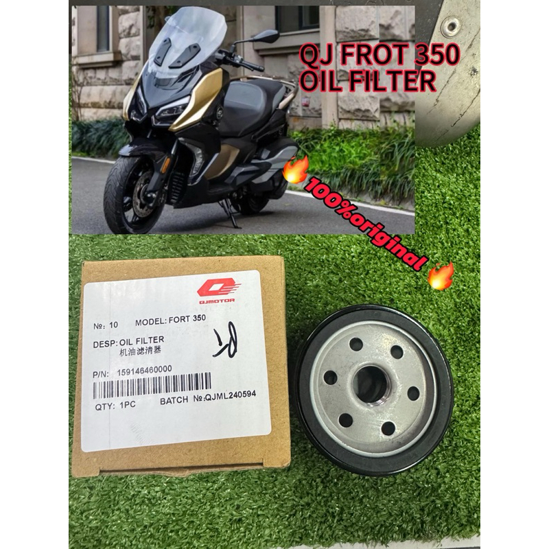 กรองน้ํามันเครื่อง QJ MOTOR FROTLESS 350 100%