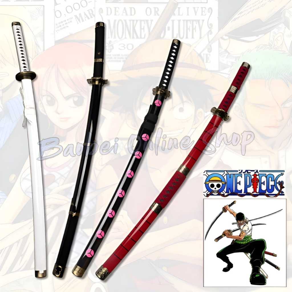 One Piece Roronoa Zoro ดาบของเล่น 102 ซม.ของเล่นไม้ Enma Ichimonji Shusui อะนิเมะญี่ปุ่นคอสเพลย์