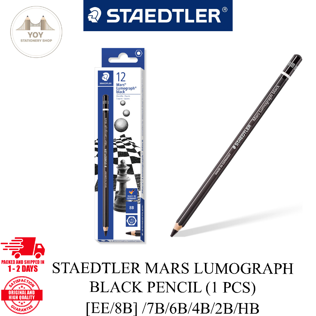 STAEDTLER MARS LUMOGRAPH BLACK PENCIL (1 ชิ้น) [EE/8B] /7B/6B/4B/2B/HB PENSEL LUKISAN HITAM