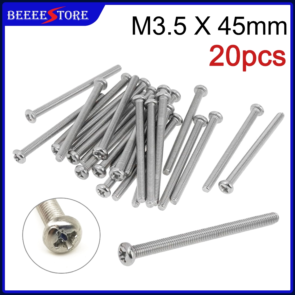 20PCS M3.5mm X 45mm PVC BASE SCREW NUT ROUND