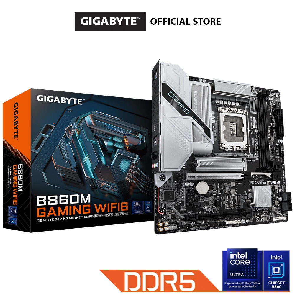 Gigabyte B860M GAMING WIFI6 DDR5 Intel LGA1851 B860 Micro-ATX Wifi เมนบอร์ด PCIe 5.0 เมนบอร์ด
