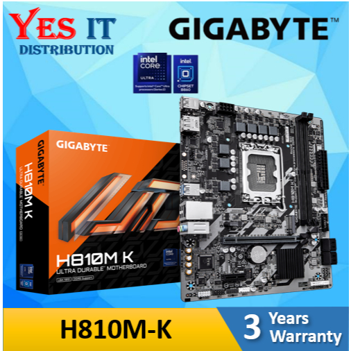 GIGABYTE H810M-K DDR5 LGA 1851 เมนบอร์ด Intel mATX + โปรเซสเซอร์ Ultra 5 7 9 U5 245K / U5 245KF / U7