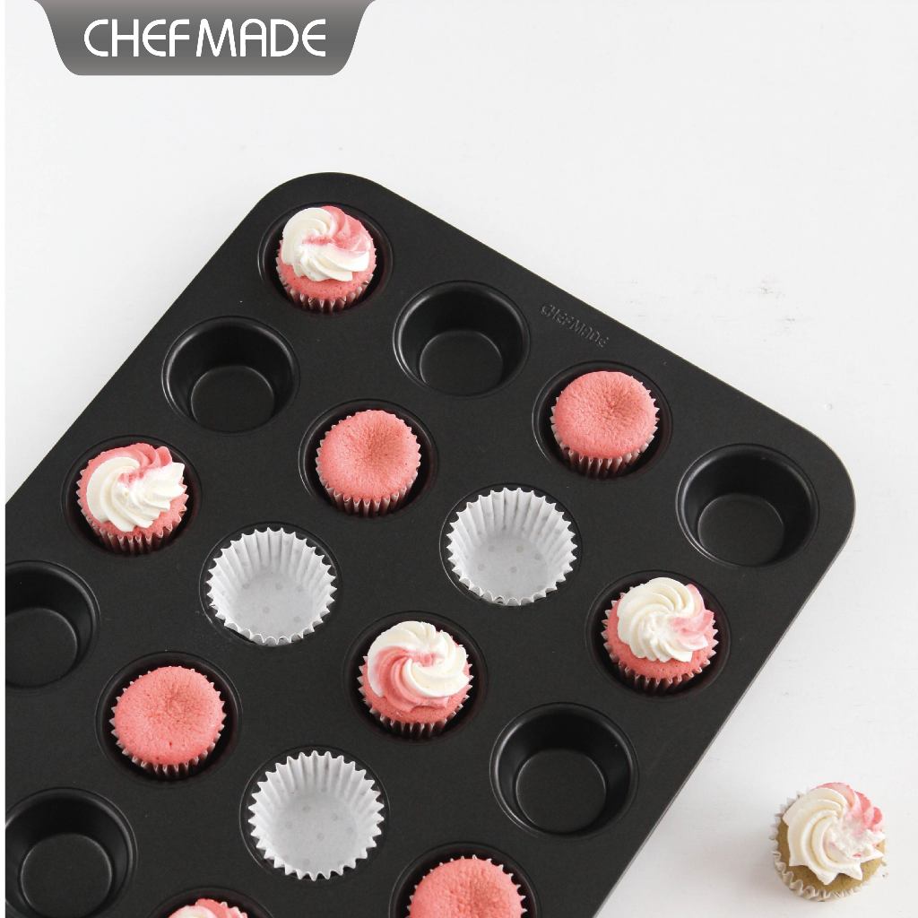 [CHEFMADE.os] Non-stick Mini Muffin 20 Cup Pan Mini Muffin Cookie Cupcake Tray ถาดอบเหล็กคาร์บอน