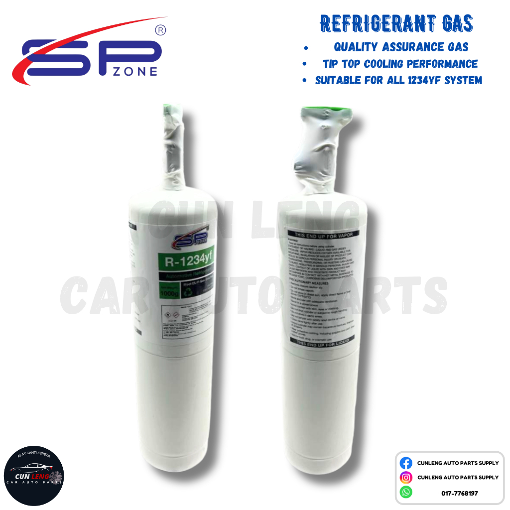 R1234YF สารทําความเย็นแก๊ส 1KG / 1000g เติมแก๊ส Air Cond Kereta R1234YF 100% Tulen