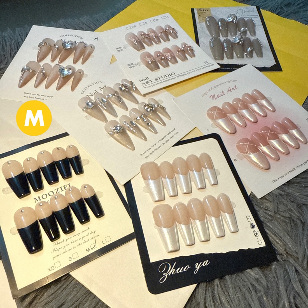 Size M French Long Nails 2.5ซม. / 3ซม. มัว甲 M ขนาดเล็บแต่งงาน