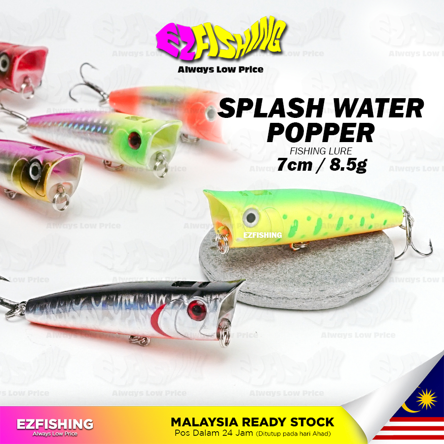 EZF Splash Water Popper 7 ซม./8.5g พื้นผิวน้ําลอยน้ํา Jet Popper Strike Lure Popper