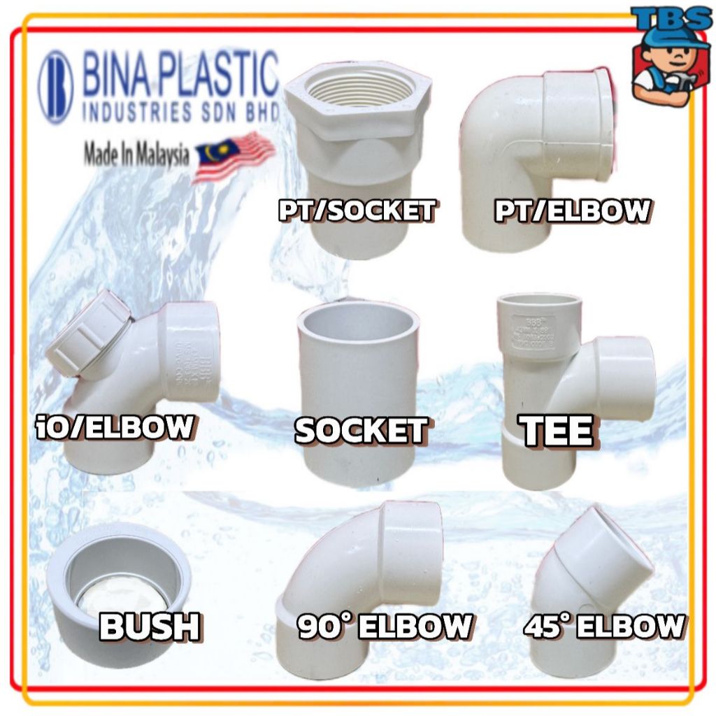 UPVC FITTING 32mm/40mm UPVC PT/SOCKET&ELBOW / IO/ELBOW SOCKET TEE BUSH 90 ELBWO 45 ELBOW PIPE FITTIN