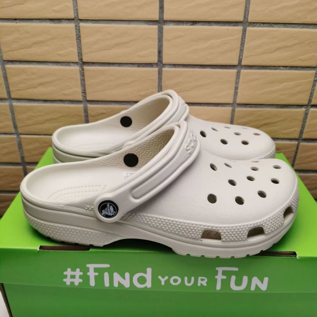 CROCS Cross ของแท้ classic platform clog White 4cm Heel Non-Slip Shoes