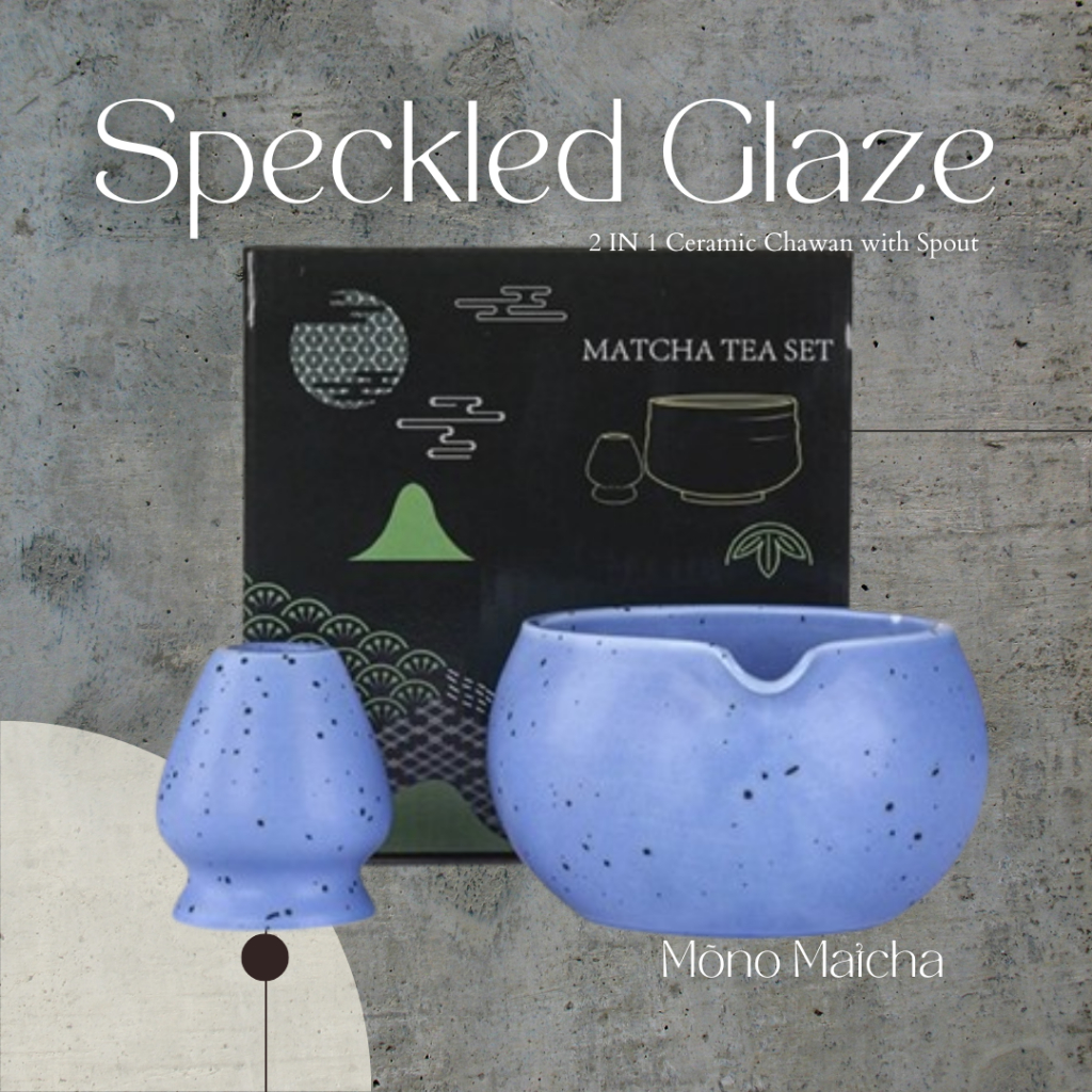 M(套装no Matcha 2 IN 1 Spout Japanese Speckled Glaze Ceramic Bowl Set Box  2 IN 1 .