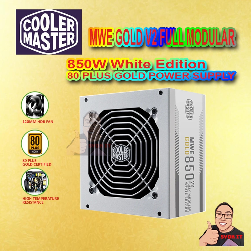 Cooler Master V850 Gold WHITE Edition V2 Full Modular, 850W, 80+Plus Gold Efficiency, ATX3.1 WHITE P