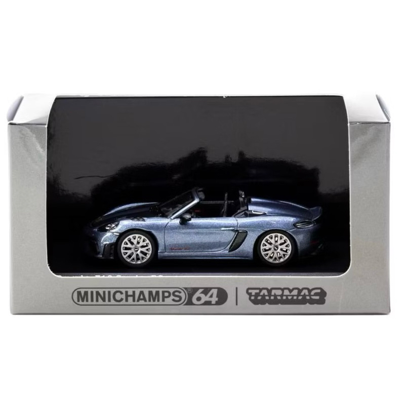 TARMAC WORKS X MINICHAMPS 1/64 PORSCHE 718 SPYDER RS VANADIUM GREY METALLIC