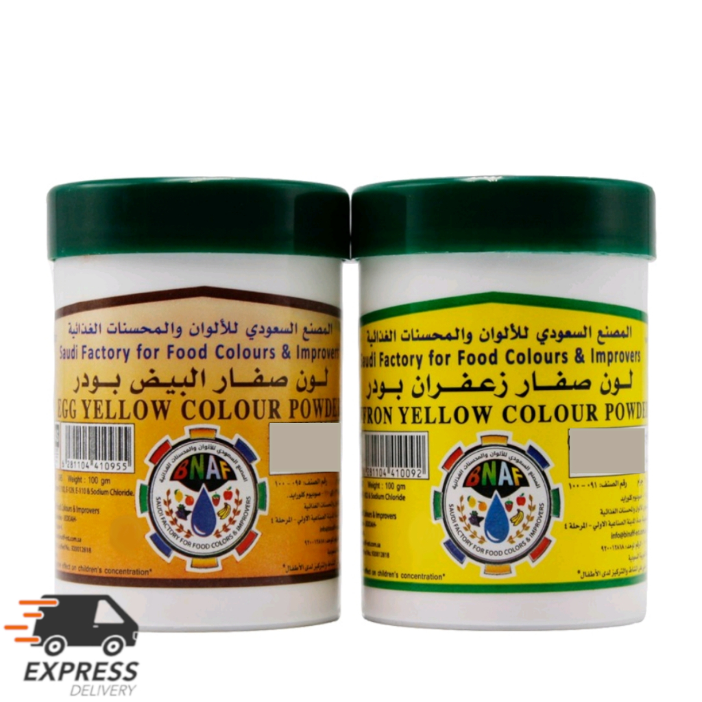 BNAF Saffron สีเหลืองสีผง 100g ไข่ผง Saudia ผลิตภัณฑ์สําหรับ Mandi ข้าว