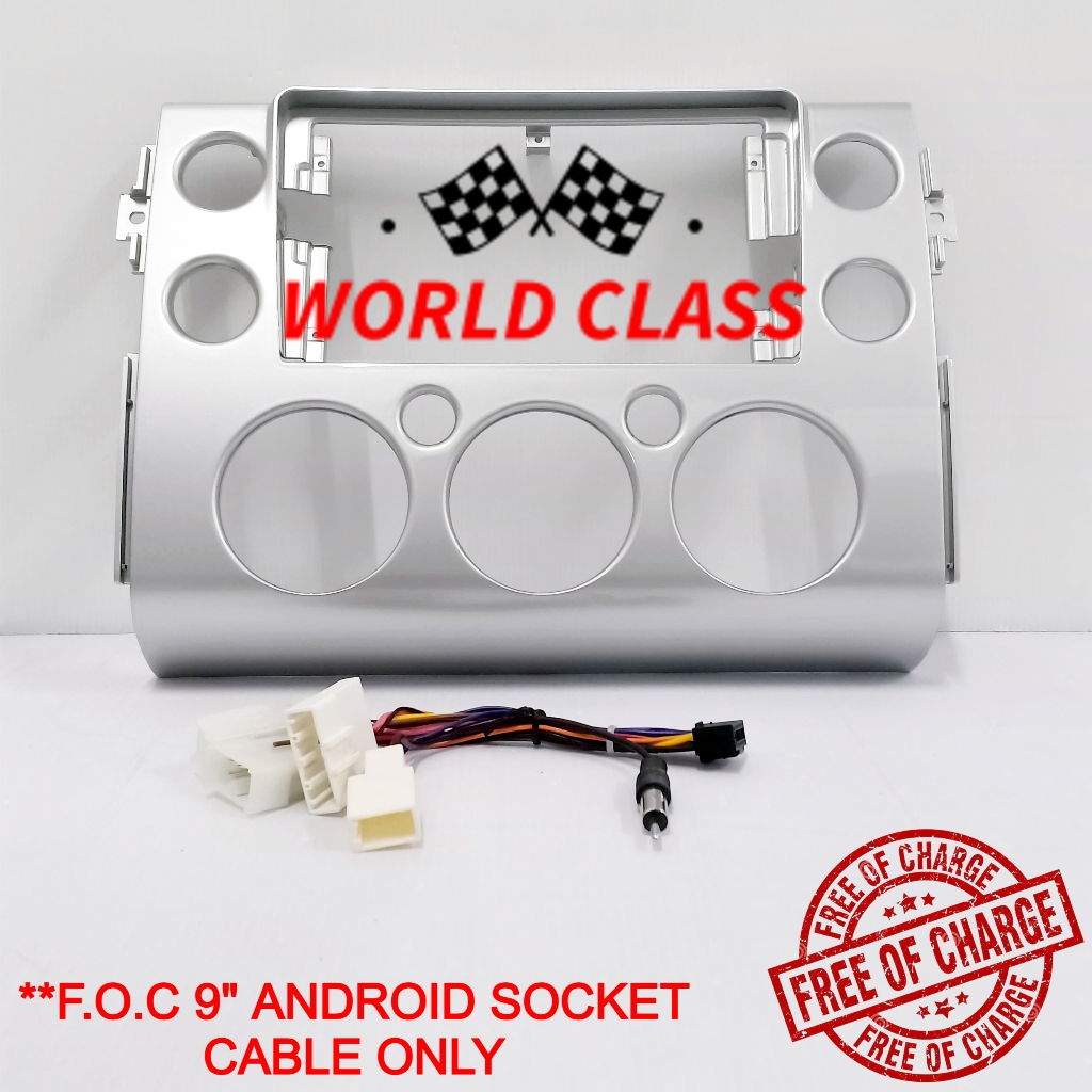 TOYOTA FJ CRUISER 2013-2015 (UV SILVER) 9" ANDROID CASING (ฟรี PLUG & PLAY CABLE)