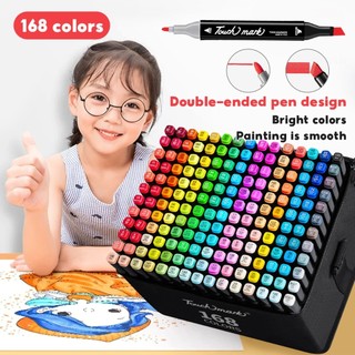 168 Colors Dual Tip Alcohol Markers Set | Waterproof | Artist Supplies | Ideal for School & Art Projects Pensel cat air
