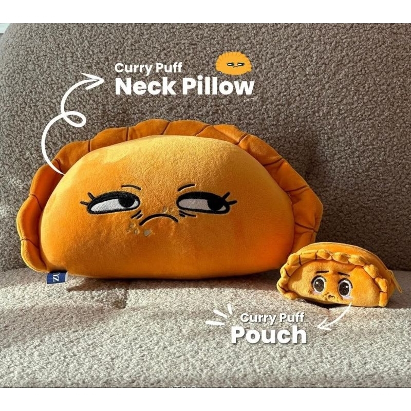 ZUS Curry Puff Karipap หมอนรองคอ/Pouch/Chubbybara Plushie ผ้าห่ม/Zus Building Blocks