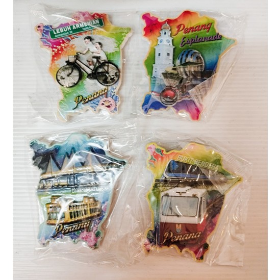 Penang heritage street art ตู้เย็น Resin Magnet ของที่ระลึก Collection