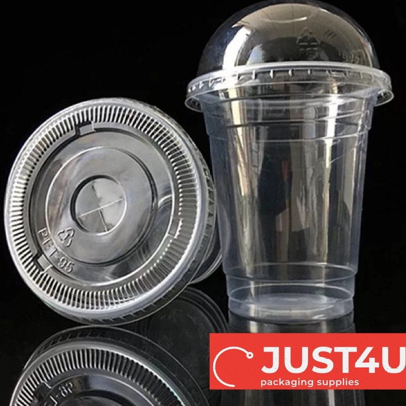 PET Cup for coffee/Bubble Milk Tea Cup/ ถ้วย PET แบบใช้แล้วทิ้งพร้อมหรือไม่มี Flat/Dome Lid