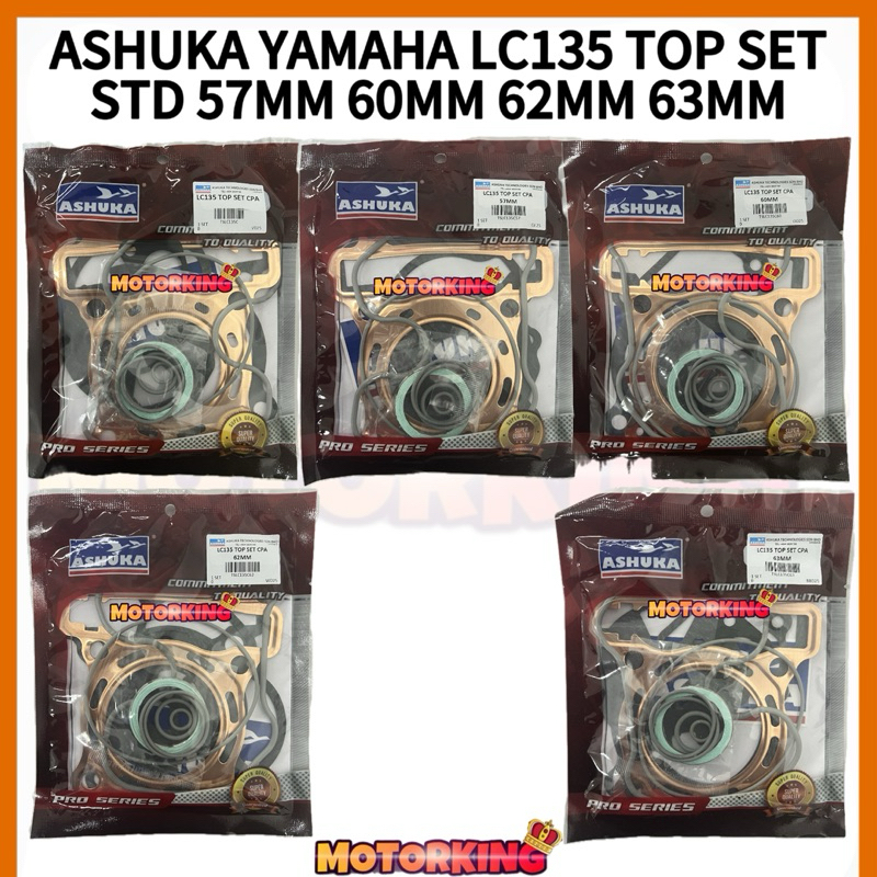 ASHUKA YAMAHA LC135 GASKET TOP SET LC135 57MM 60MM 62MM 63MM STD GASKET TOP SET