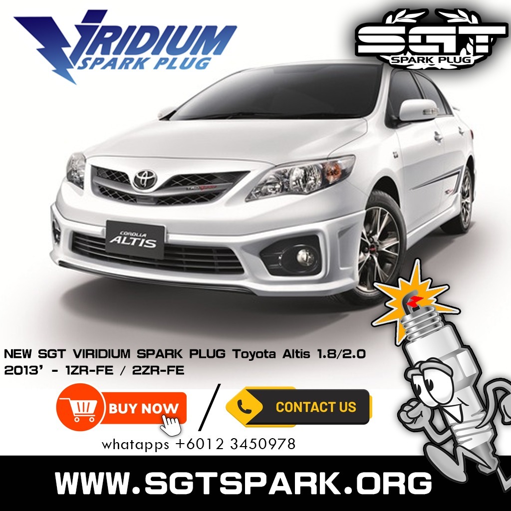 SGT Vidium Toyota Altis 1ZR-FE 2ZR-FE 1.8 2.0 ZRE141 ~143 ZRE172 173 13~17 LKAR7CIR หัวเทียน 4 ชิ้น