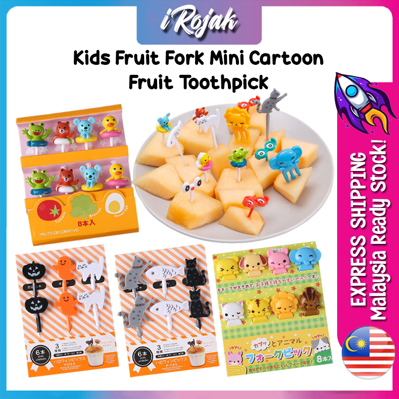 [iRojak] มินิผลไม้ Picks Bento ส้อมผลไม้น่ารัก Bento ตกแต่งอุปกรณ์เสริม คาร์บอน便Local Fruits Garpu B