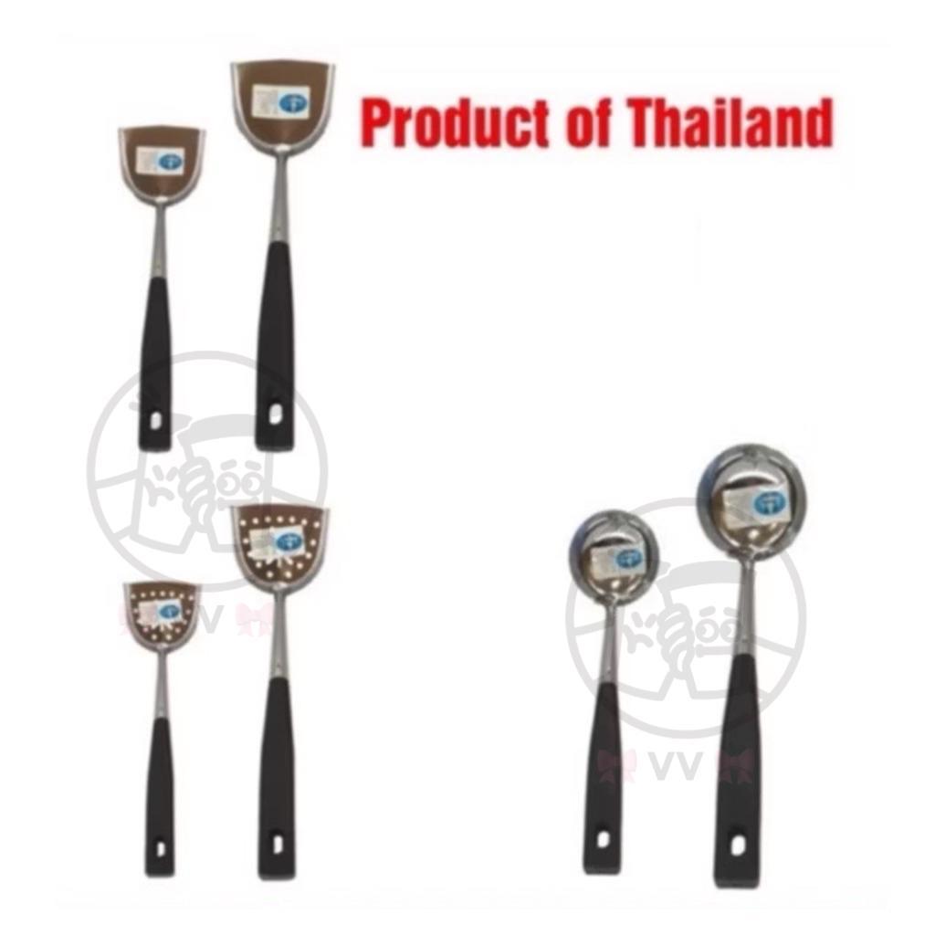 สแตนเลส Turner W.Plastic Handle Ladle Sudip Goreng Slot Turner Stir Fry Turner Ladle 锅 锅壳