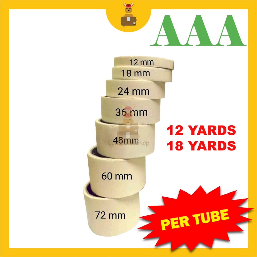 เทปกาว AAA 12mm/ 18mm/ 24mm/ 36mm/ 48mm/ 60mm/ 72mm (12 YARDS / 18 YARDS) หลอดต่อ