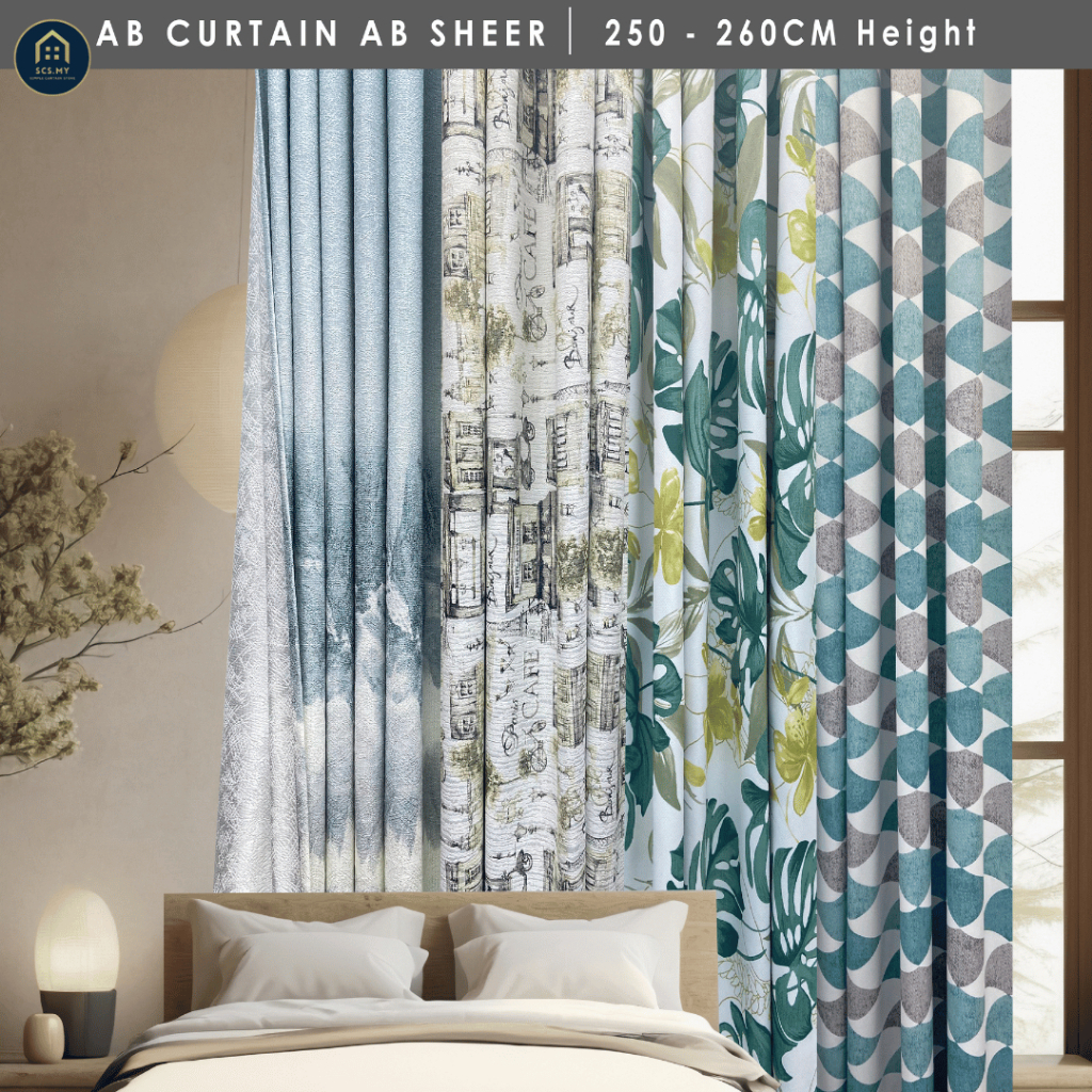 AB Mix Curtain & Sheer Hook/Eyelet Blackout (250CM–260CM)