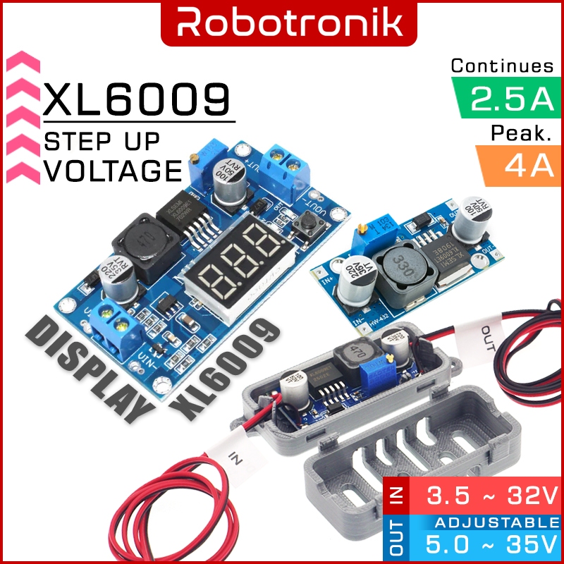 DC-DC Step Up XL6009 Peak 4A (ปรับแรงดันไฟฟ้าได้) โมดูลควบคุมเคส Boost Converter 6009 เร่งความเร็ว