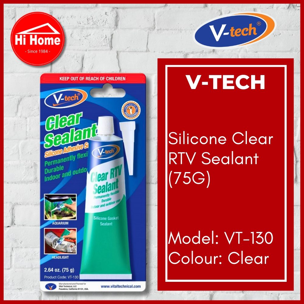 V-TECH SILICONE-CLEAR RTV SEALANT SILICONE GASKET SEALANT (VT-130)(75G)