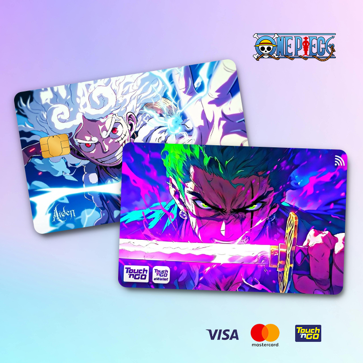 ONE PIECE TNG ZORO LUFFY - TOUCH N GO STICKER CARD / การ์ด ATM ฝาครอบสติกเกอร์, การ์ด 1 TNG, การ์ด A