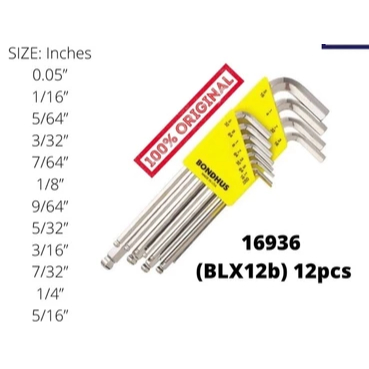 BONDHUS BALL END L-WRENCH SET BriteGuardTM ALLEN KEY SET