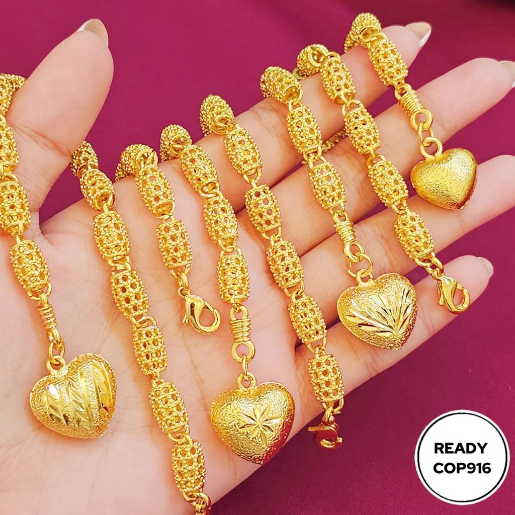 NEW Love Gold Dangle Snail Bracelet 24k Titanium Gold Bangkok Gold 2025 A16