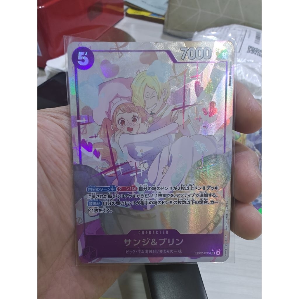 Bandai One Piece OPTCG Parallel AA SR EB02-035 พุดดิ้งซันจิ