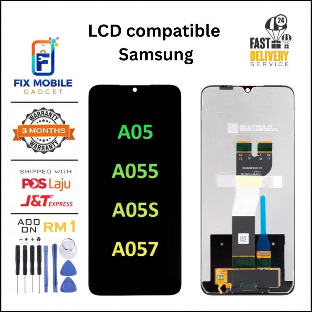 LCD เข้ากันได้กับ Samsung A05 A05S หน้าจอสัมผัส LCD คุณภาพสูง [อุปกรณ์มือถือ Fix]