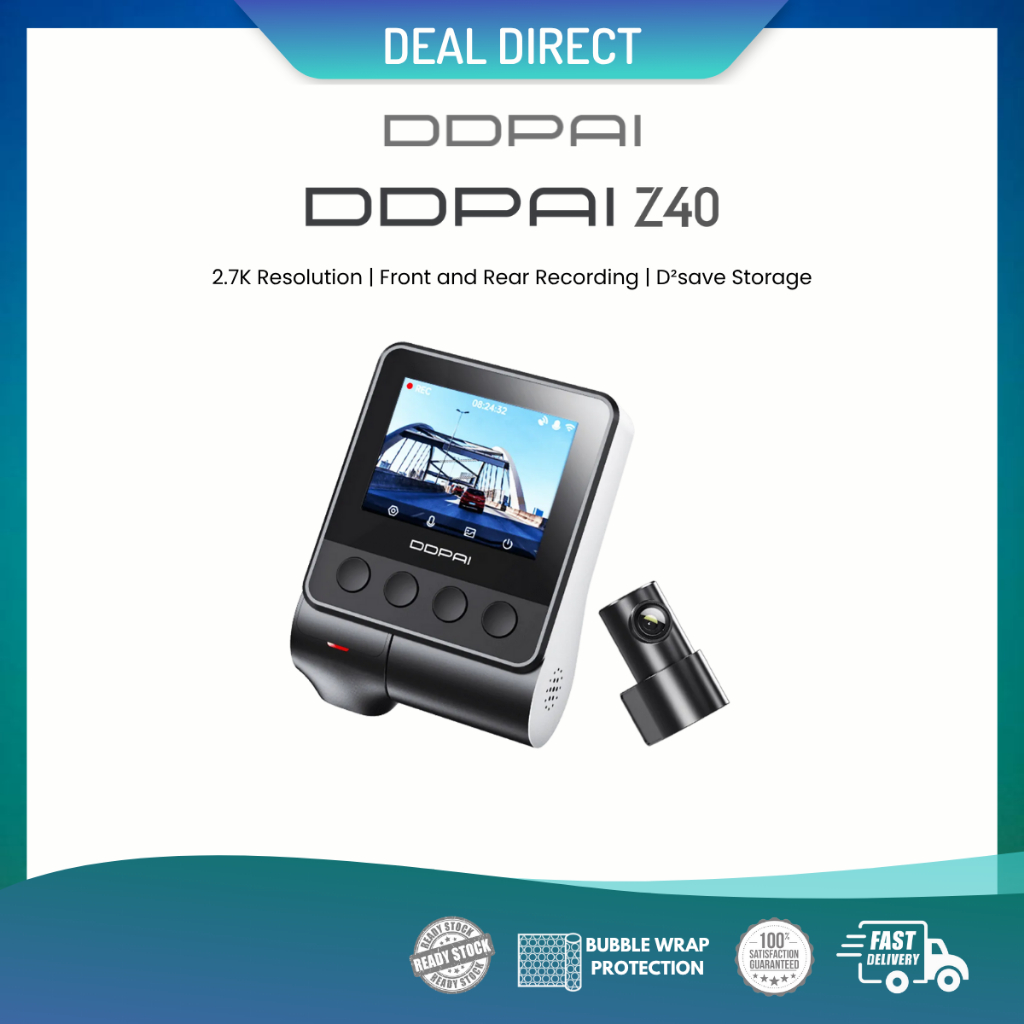 DDPAI Z40 2.7K Dash Cam GPS หน้า + หลัง Cam N3 Pro 1600P