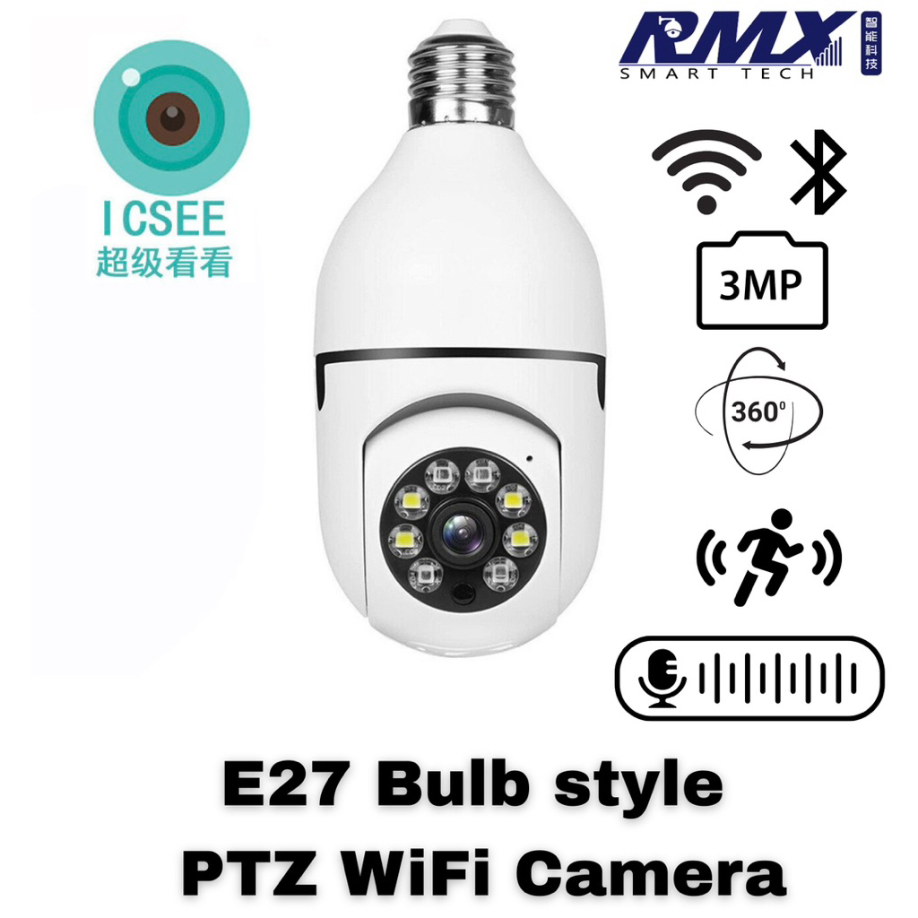 ICsee PTZ Wi-Fi CCTV 360 กล้องวงจรปิดไร้สาย E27 HD