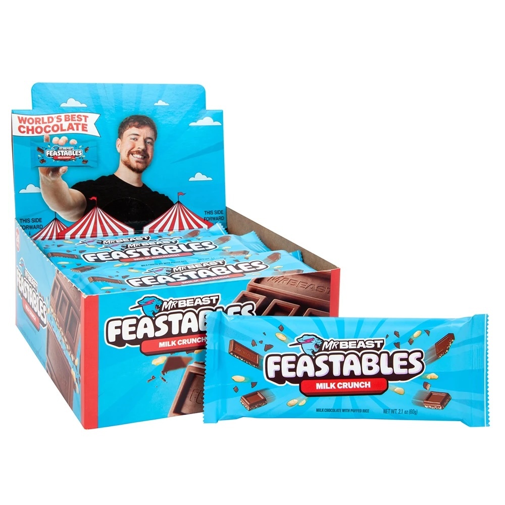 MrBeast Feastables Chocolate Bar 35g Milk Crunch & Peanut Butter
