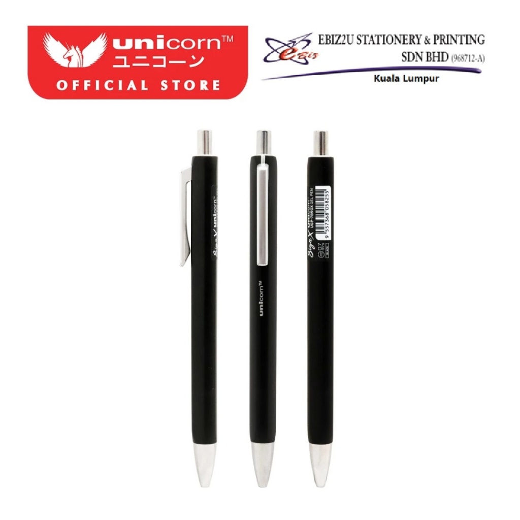 Unicorn Stationery Sign-X 0.7mm ปากกาเจลป้ายสีดํา UGP-789GX