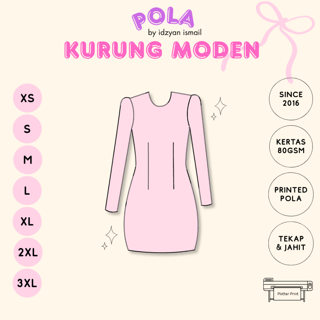 เสื้อผ้าที่ทันสมัย KuRUNG PATTERN ผู้ใหญ่ PATTERN ทันสมัย ASAS KURUNG PATTERN SEWING PATTERN พิมพ์ P