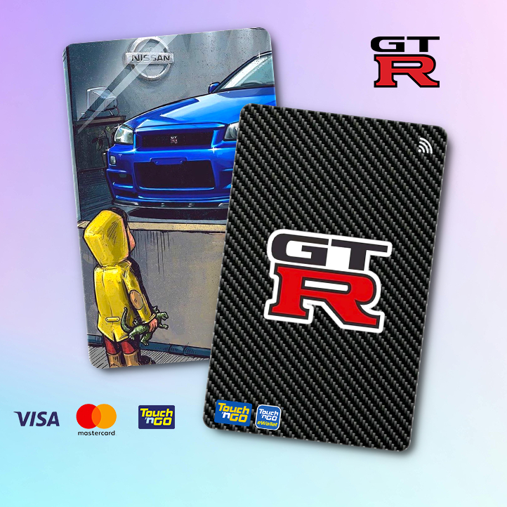 SKYLINE R34 NISSAN TNG - TOUCH N GO STICKER CARD / SPIDERMAN ATM CARD สติ๊กเกอร์ฝาครอบ, การ์ด TNG, ก