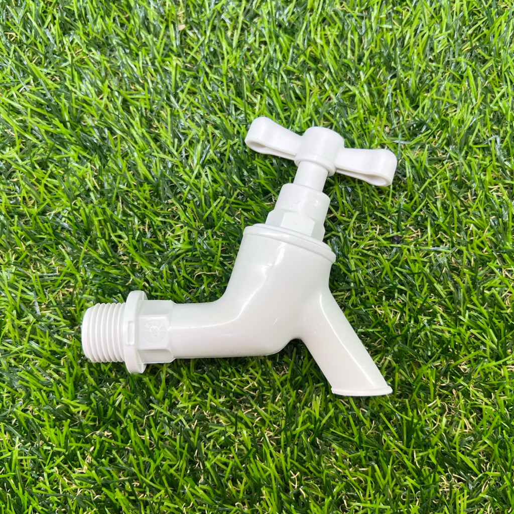 ZEMART 1/2" (15mm) PVC Water Tap Kitchen & Bathroom PVC Bib Water Tap