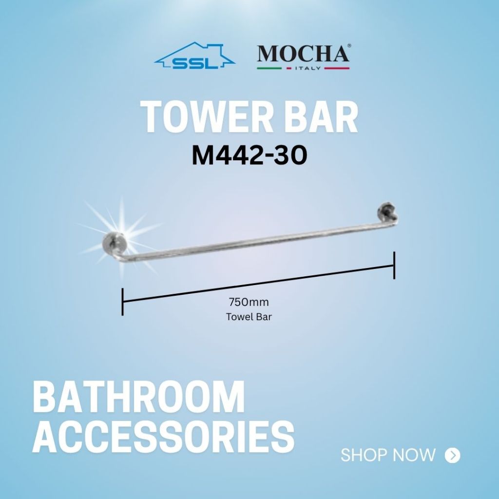 Mocha Italy - STAINLESS STEEL 304 TOWEL BAR 750MM LONG (M442-30) TOWEL BAR