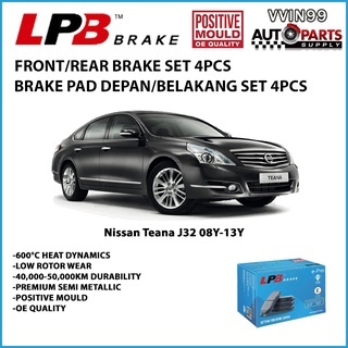 Nissan Teana J32 08Y-13Y เบรคหน้า LPB Premium Semi Metallic Euro Standard
