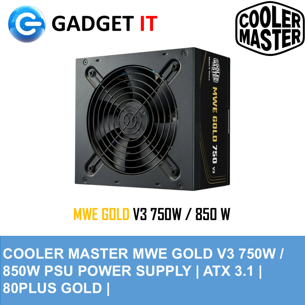 COOLER MASTER MWE GOLD V3 750W / 850W PSU POWER SUPPLY ATX 3.1 80PLUS GOLD
