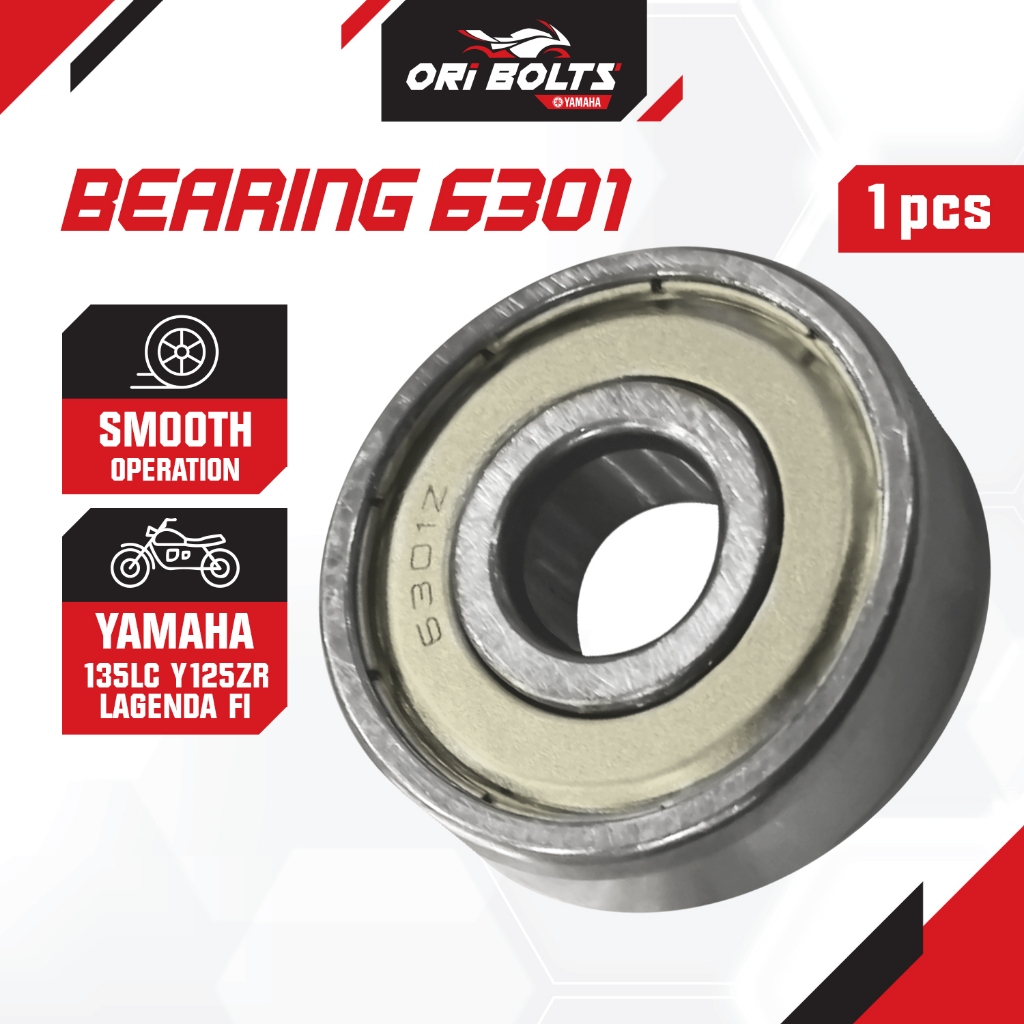 93306-301YM Yamaha Y125ZR 135LC Lagenda FI ขอบล้อหลัง Belakang แบริ่ง 6301