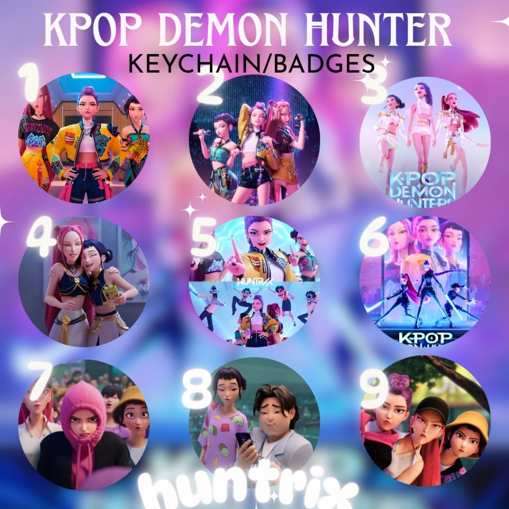 <KPOP DEMON HUNTER > ปุ่ม BADGE KDH HUNTRIX SAJA BOYS MIRA RUMI ZOEY JINU MYSTERY ABBY BABY ROMANCE