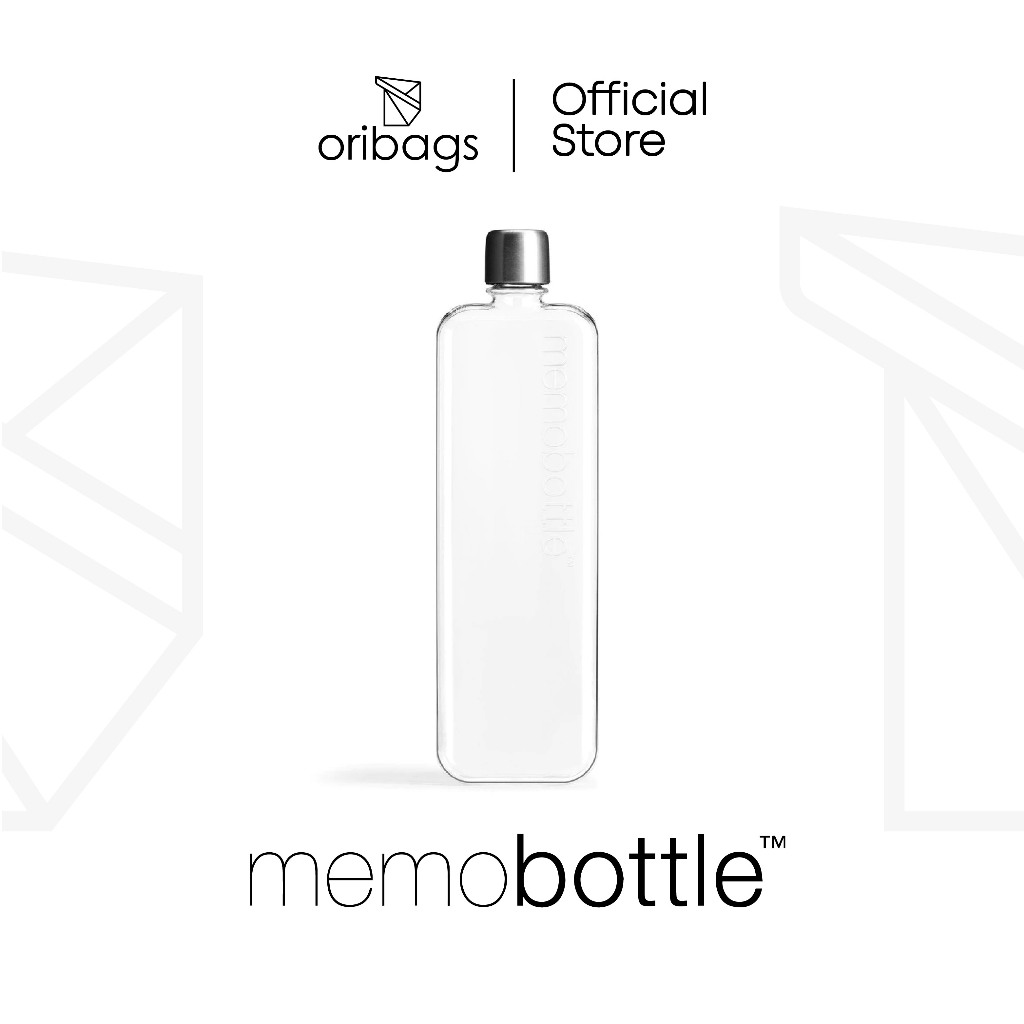 Slim Memobottle ขวดน้ําแบนเหมาะกับกระเป๋าของคุณ 15oz (450ml) BPA Free Premium Stylish Compact