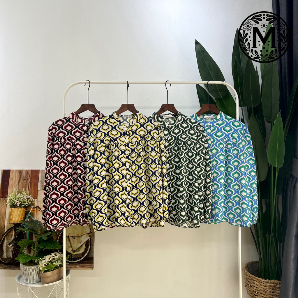 Mc_Outlet 73 Italy Crepe Corak Berkualiti Blouse ll ผู้หญิงมุสลิม